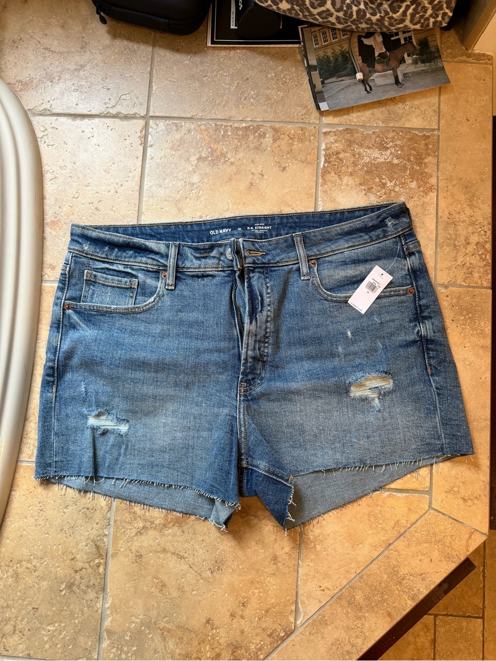 Old Navy Distressed Blue Denim Cutoff Shorts